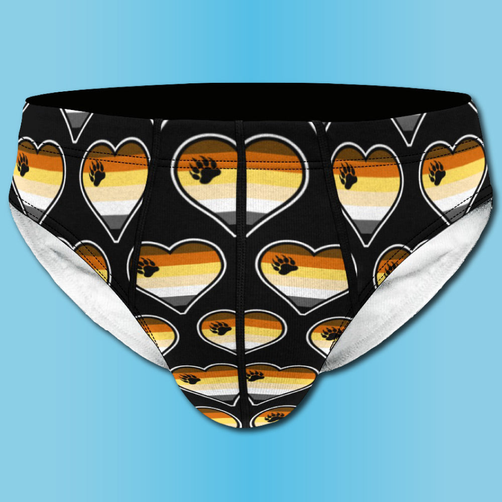 Bear Pride Flag Heart Shape Pattern Briefs