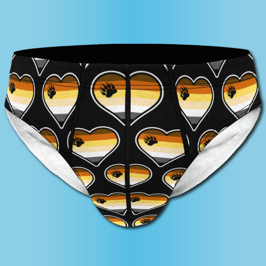 Bear Pride Flag Heart Shape Pattern Briefs