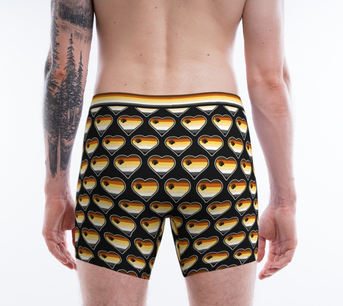 Bear Pride Flag Heart Shape Pattern Boxer Briefs