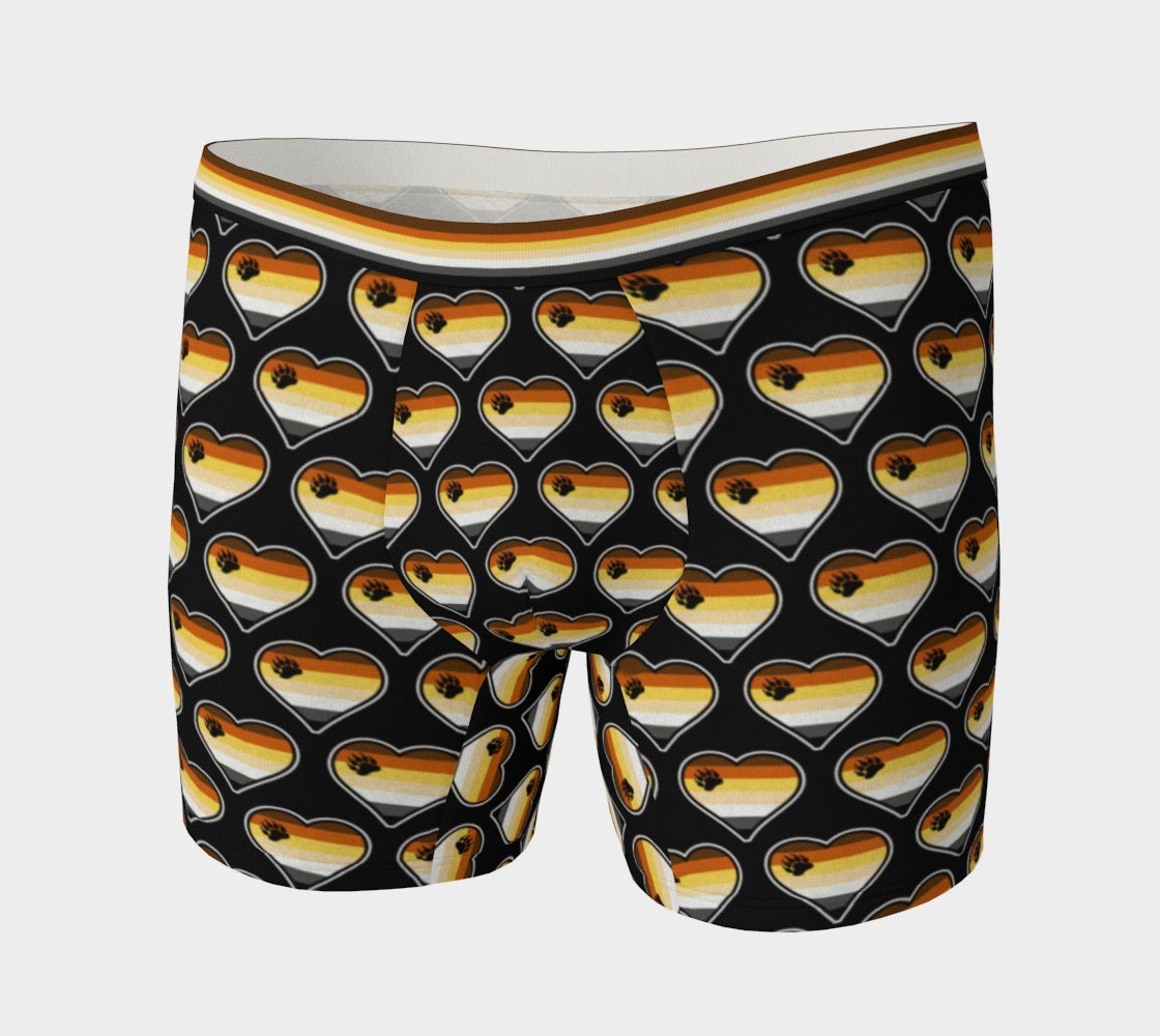 Bear Pride Flag Heart Shape Pattern Boxer Briefs