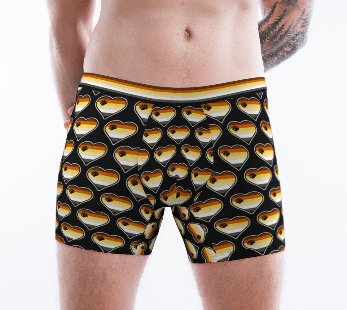 Bear Pride Flag Heart Shape Pattern Boxer Briefs