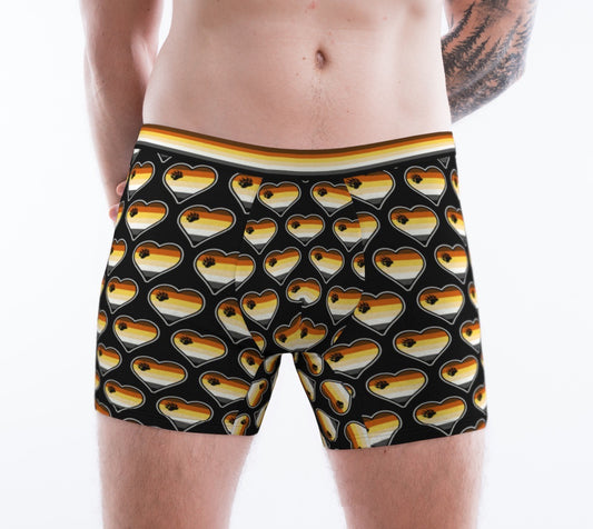 Bear Pride Flag Heart Shape Pattern Boxer Briefs