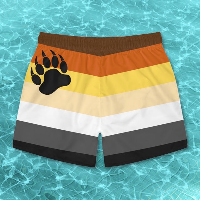 Bear Pride Flag Swim Trunks - Alex Mac Design
