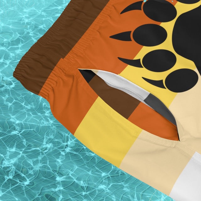 Bear Pride Flag Swim Trunks - Alex Mac Design