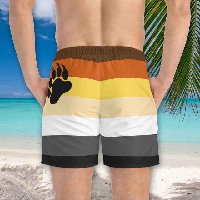 Bear Pride Flag Swim Trunks - Alex Mac Design