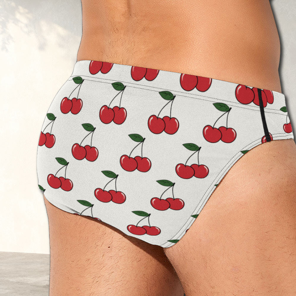 Cherry Pattern Mens Brief Underwear - Alex Mac Design