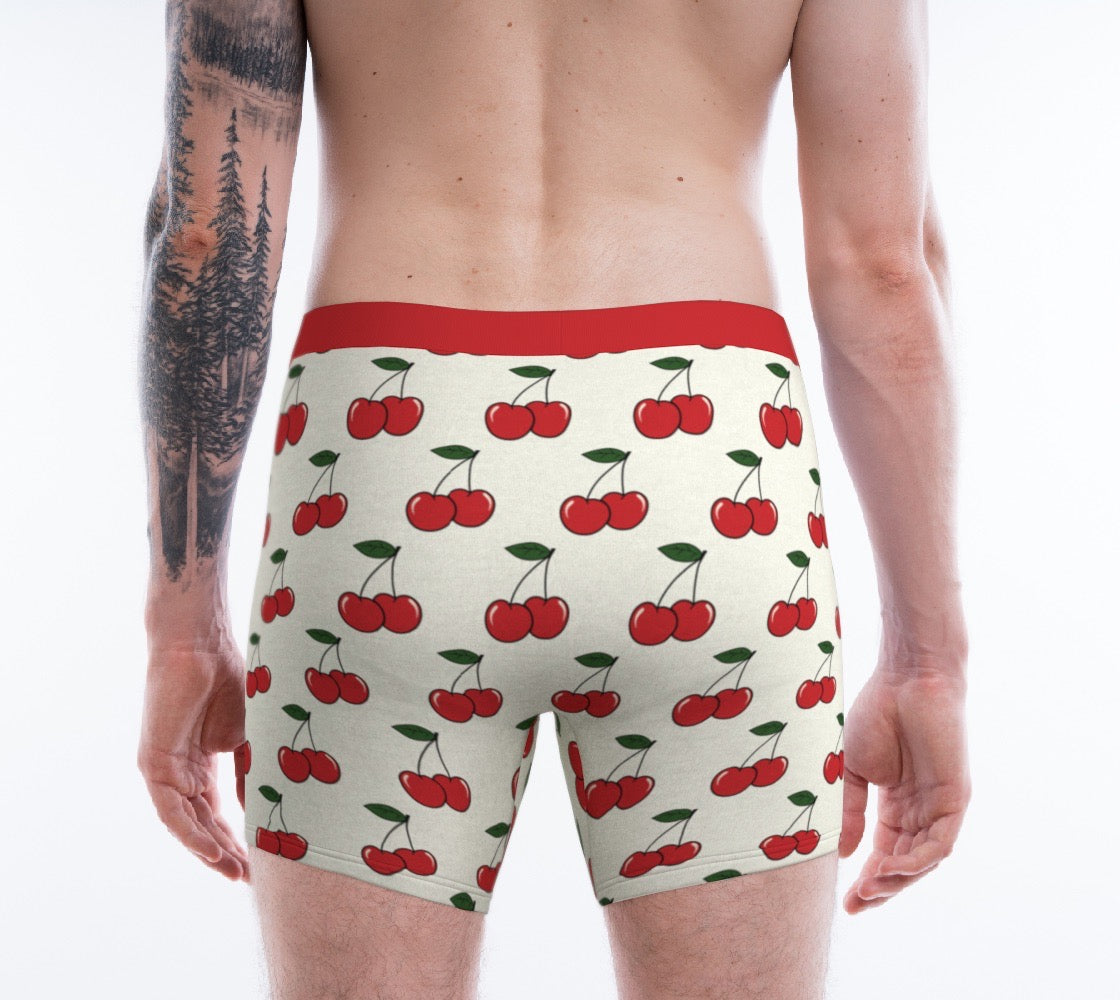 Cherry Print Men's Boxer Briefs
