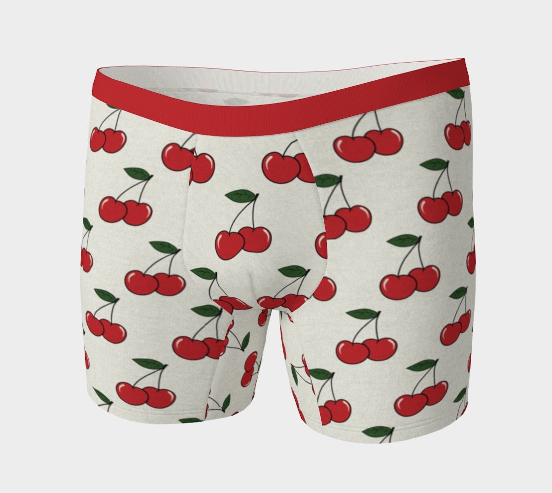 Cherry Print Men's Boxer Briefs