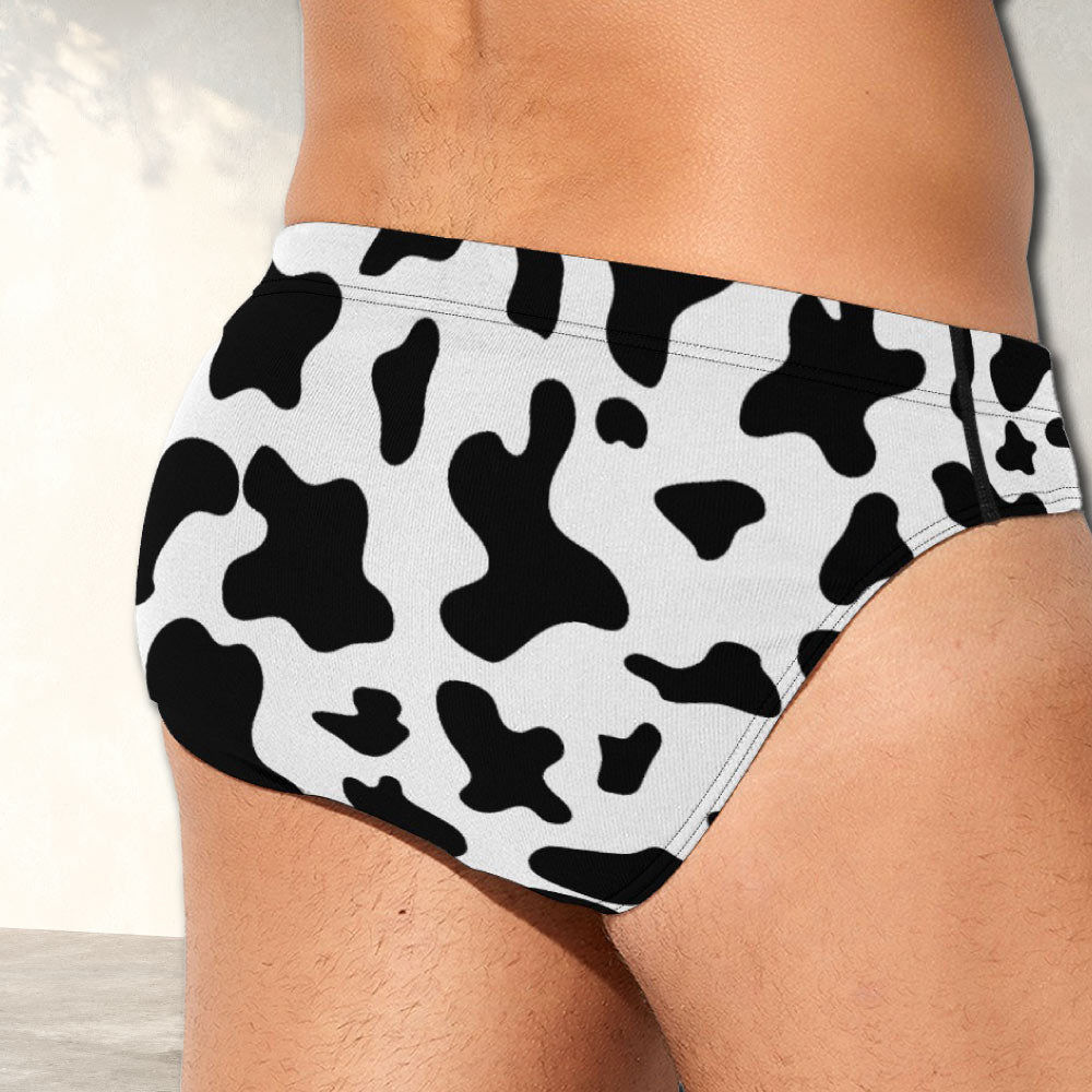 Cow Print Pattern Mens Brief Underwear - Alex Mac Design