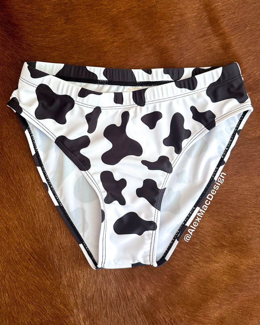 Cow Print Swim Briefs