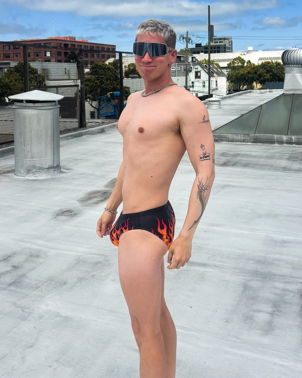 Hot Rod Flames Swim Briefs