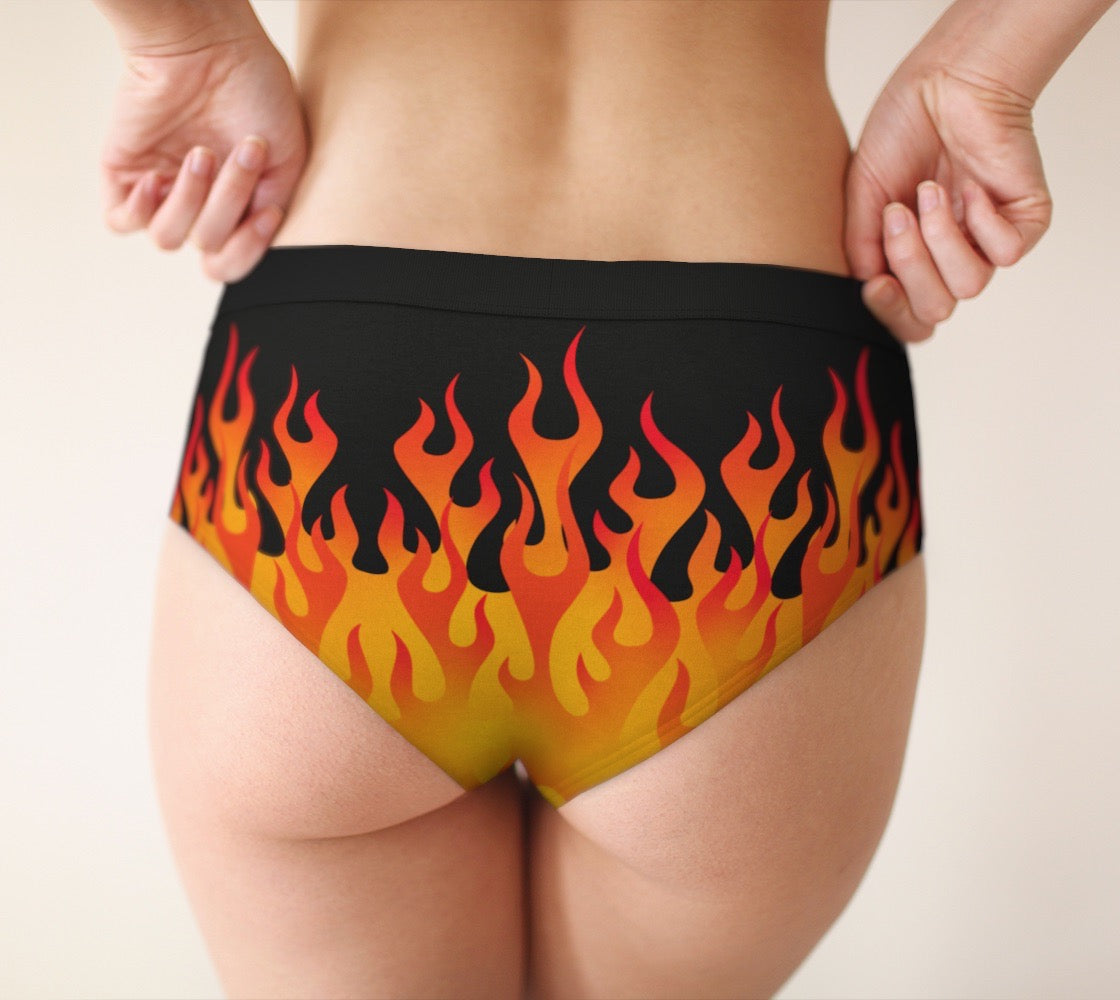 Hot Rod Flame / Fire Print Women's Cheeky Briefs