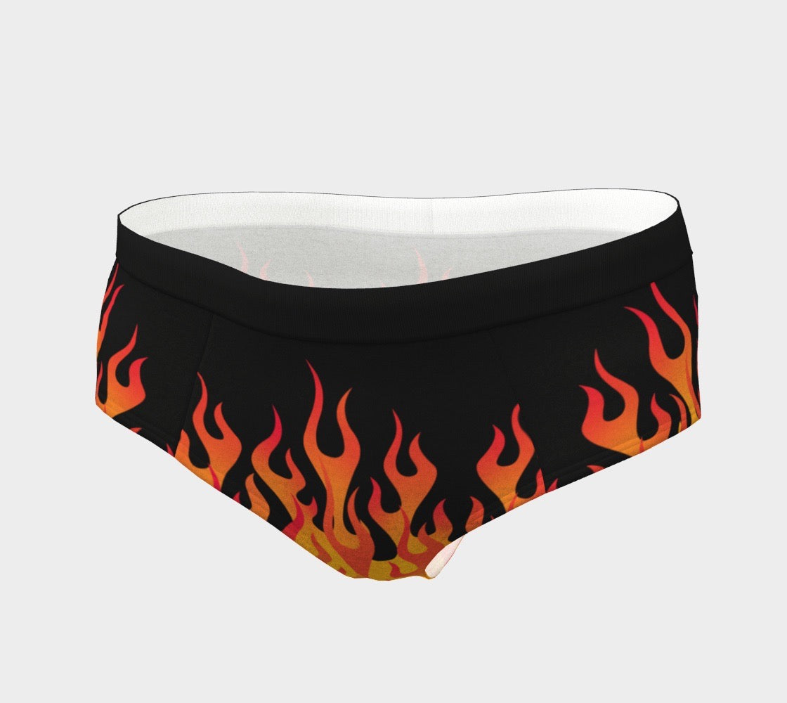 Hot Rod Flame / Fire Print Women's Cheeky Briefs
