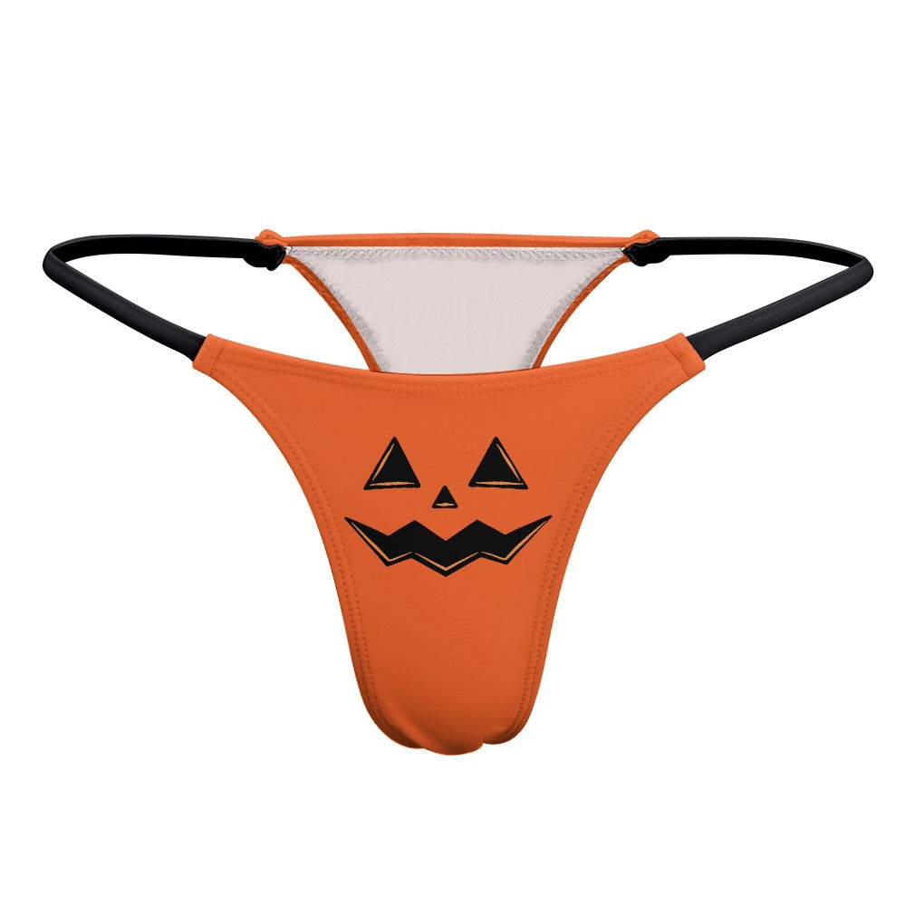 Jack-O'-Lantern Face Halloween Thong