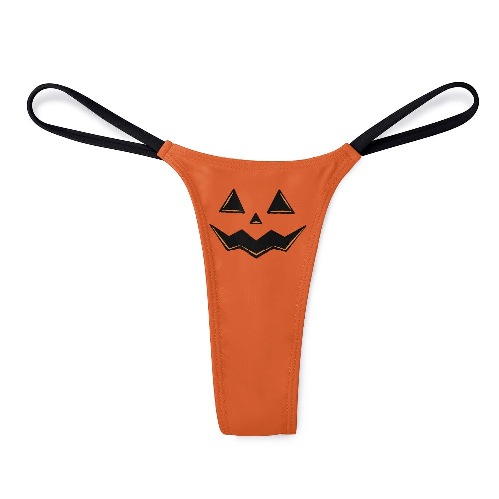 Jack-O'-Lantern Face Halloween Thong