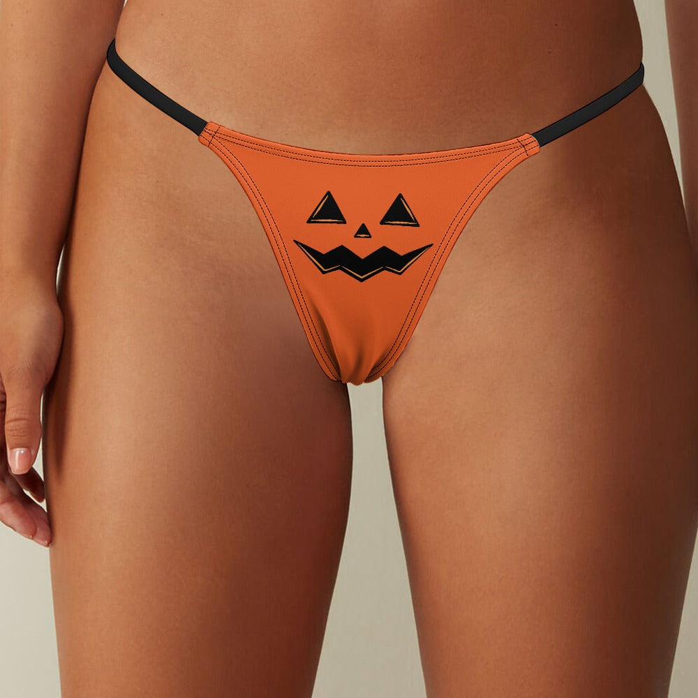 Jack-O'-Lantern Face Halloween Thong