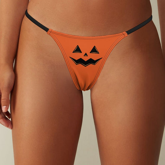 Jack-O'-Lantern Face Halloween Thong