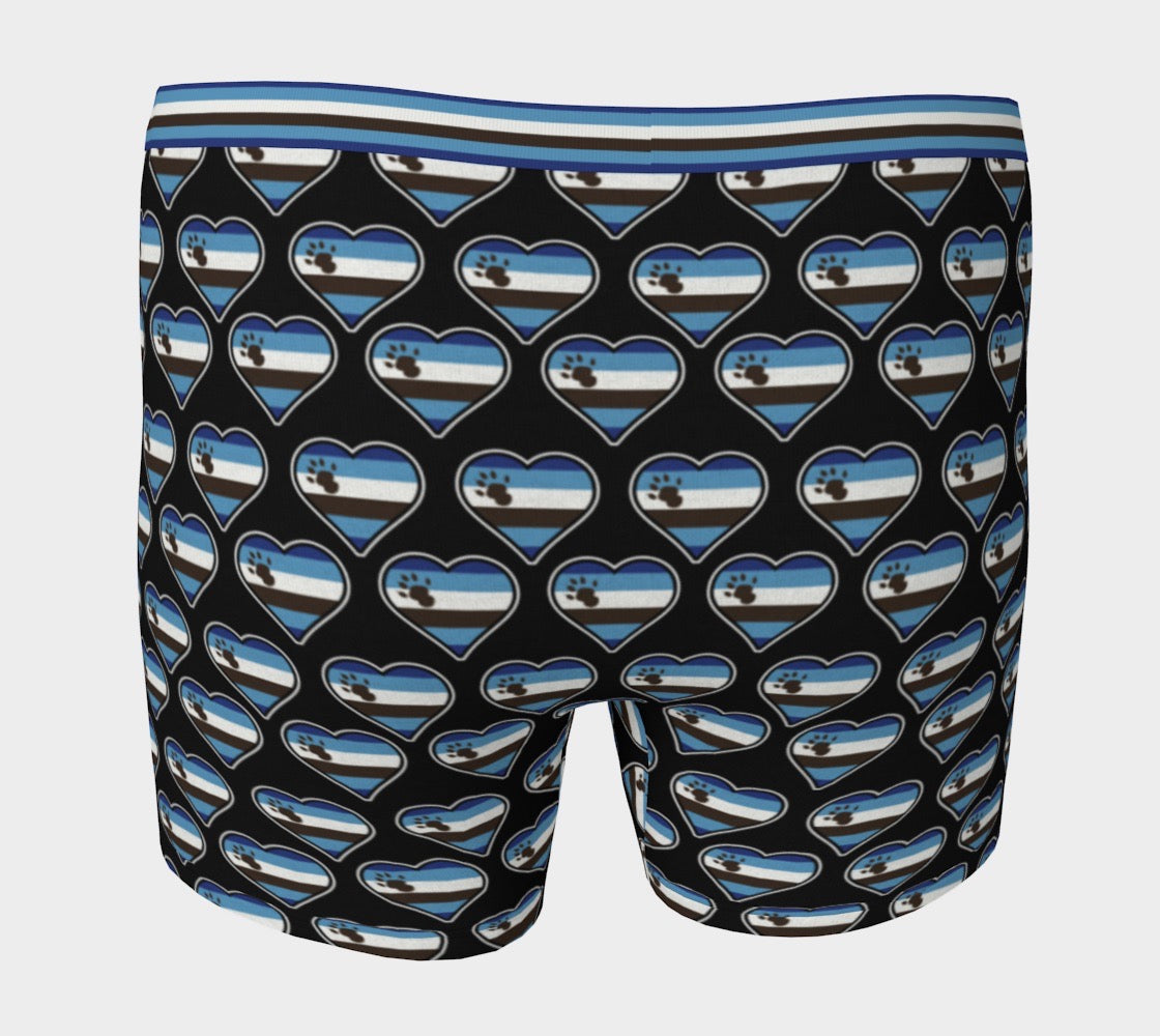 Otter Pride Flag Heart Shape Pattern Men's Boxer Briefs