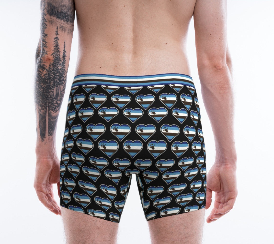 Otter Pride Flag Heart Shape Pattern Men's Boxer Briefs