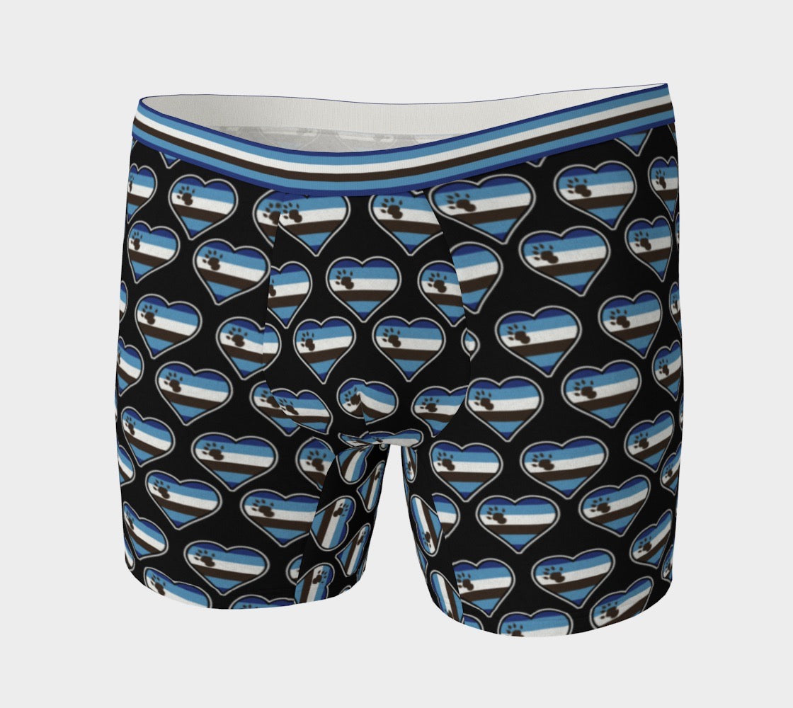 Otter Pride Flag Heart Shape Pattern Men's Boxer Briefs