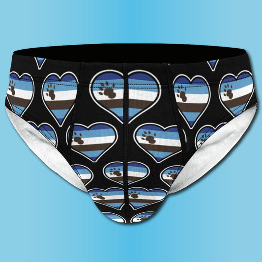 Otter Pride Flag Heart Shape Pattern Briefs