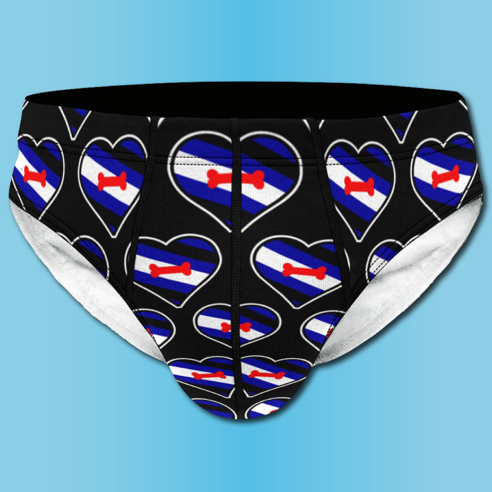 Puppy Pride Flag Heart Shape Pattern Briefs