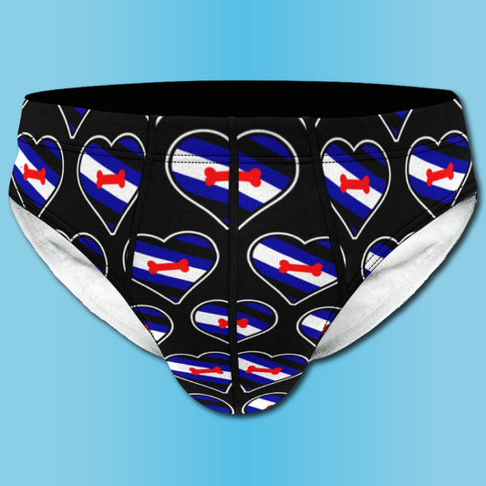 Puppy Pride Flag Heart Shape Pattern Briefs