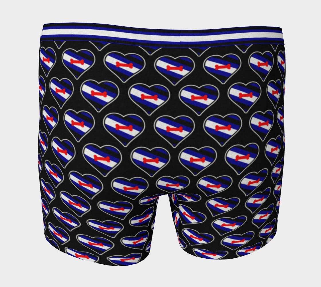 Pup Pride Flag Heart Shape Pattern Men's Boxer Briefs