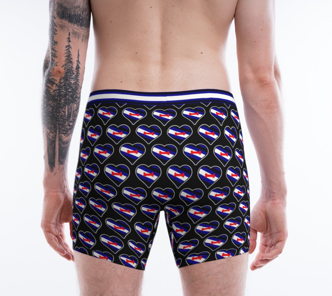 Pup Pride Flag Heart Shape Pattern Men's Boxer Briefs