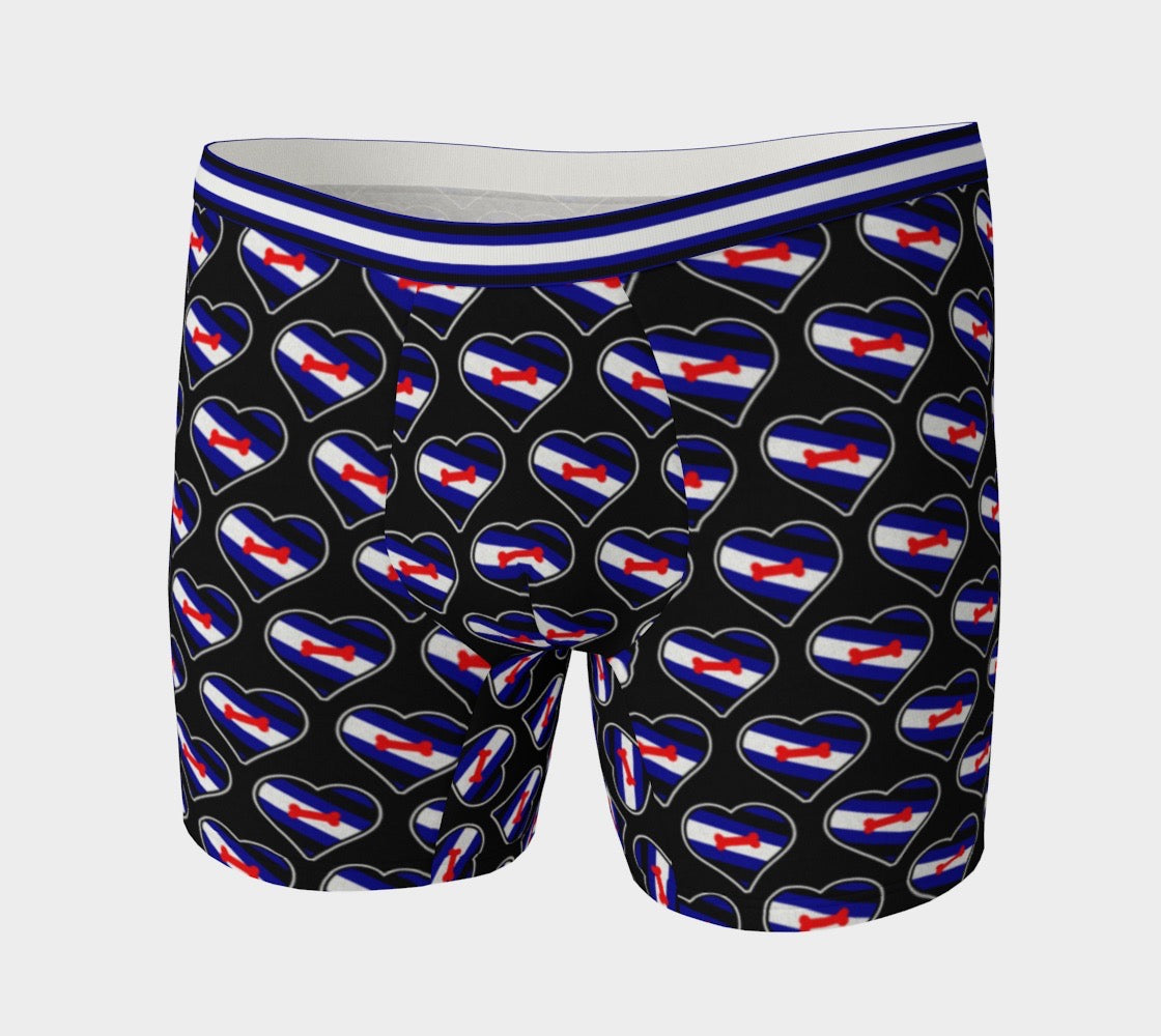 Pup Pride Flag Heart Shape Pattern Men's Boxer Briefs