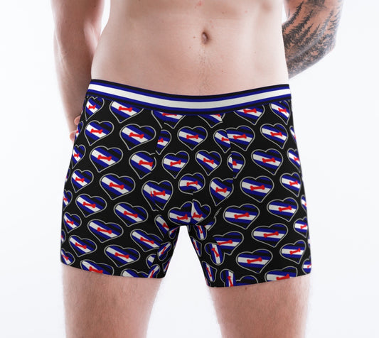 Pup Pride Flag Heart Shape Pattern Men's Boxer Briefs