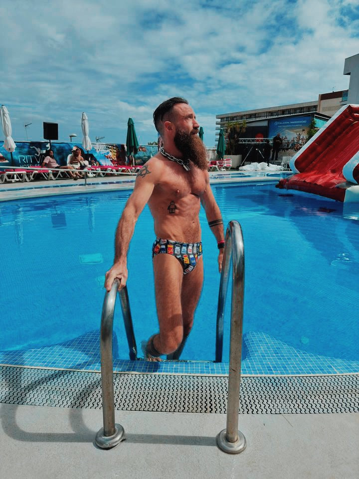 CJBeardedBrit in the Poppers Speedo Swim Briefs at Grabbys Europe by Alex Mac Design