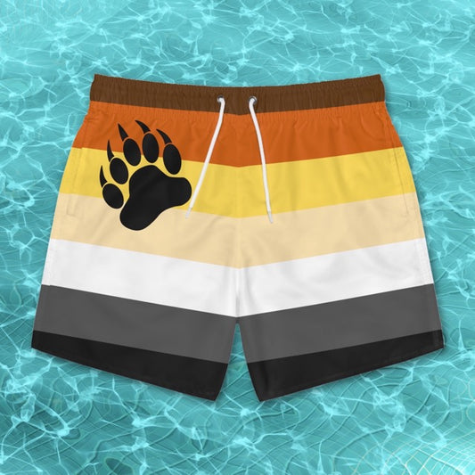 Bear Pride Flag Swim Trunks - Alex Mac Design
