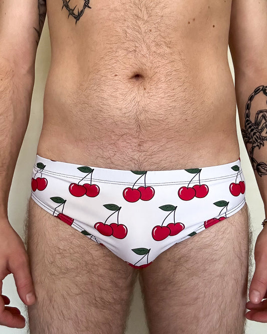 Cherry Print Swim Briefs