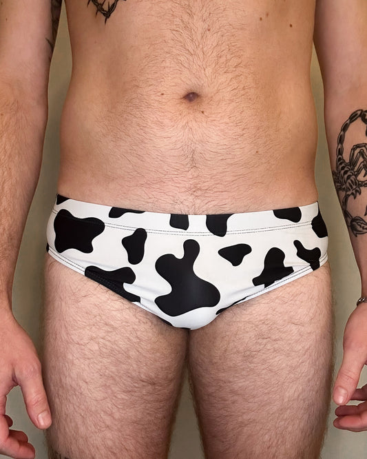 Cow Print Swim Briefs