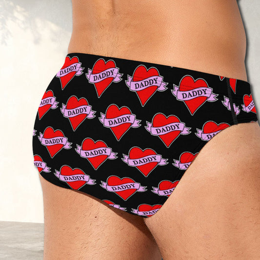 Daddy Heart Tattoo Mens Brief Underwear - Alex Mac Design