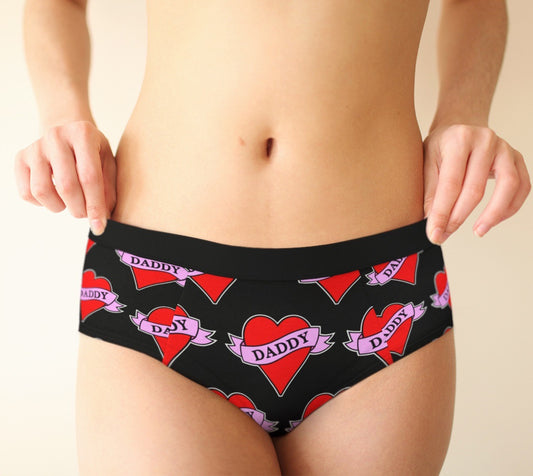 Daddy Heart Tattoo Pattern Women's Cheeky Briefs