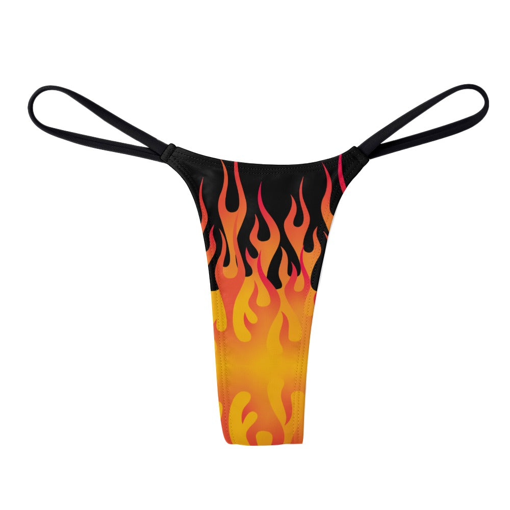 Hot Rod Flame / Fire Print Women's Thong - Alex Mac Design
