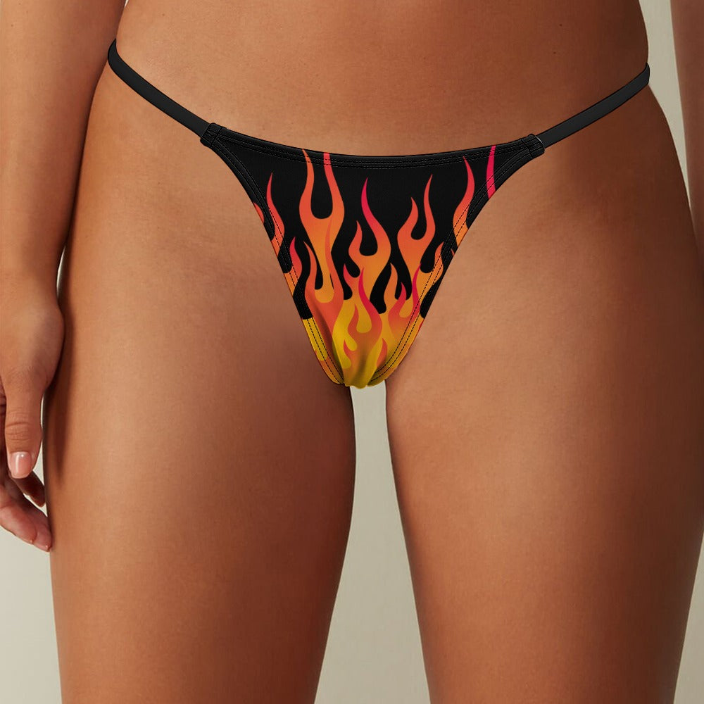 Hot Rod Flame / Fire Print Women's Thong - Alex Mac Design