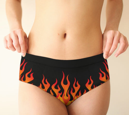 Hot Rod Flame / Fire Print Women's Cheeky Briefs