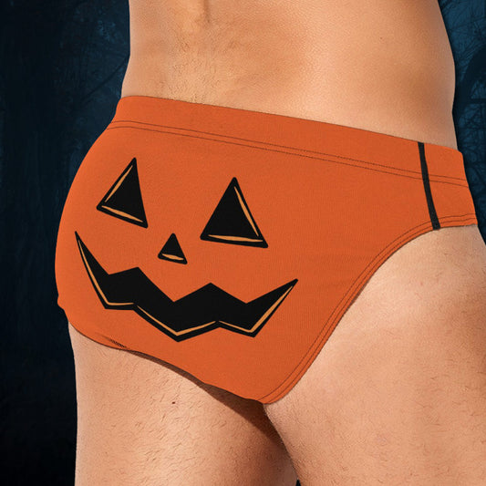Jack-O'-Lantern Face Men's Halloween Briefs Underwear