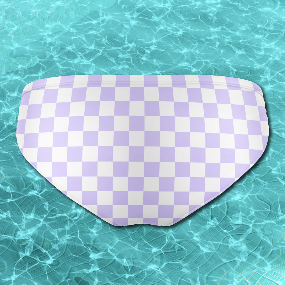 Lavender Purple Checkerboard Men's Speedo - Alex Mac Design