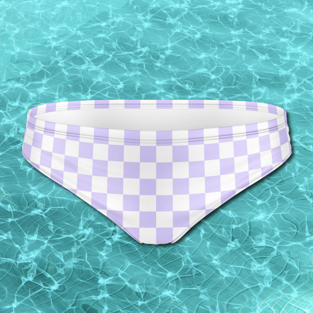 Lavender Purple Checkerboard Men's Speedo - Alex Mac Design