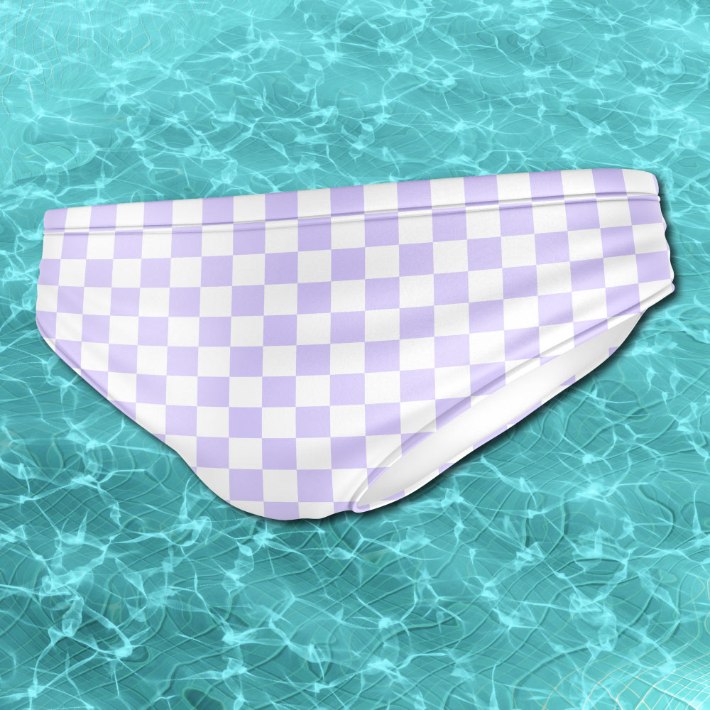 Lavender Purple Checkerboard Men's Speedo - Alex Mac Design