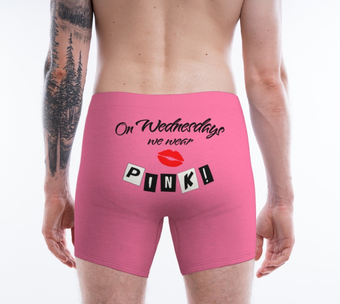 Mean Girls "On Wednesdays We Wear Pink" Movie Quote Men's Boxer Briefs