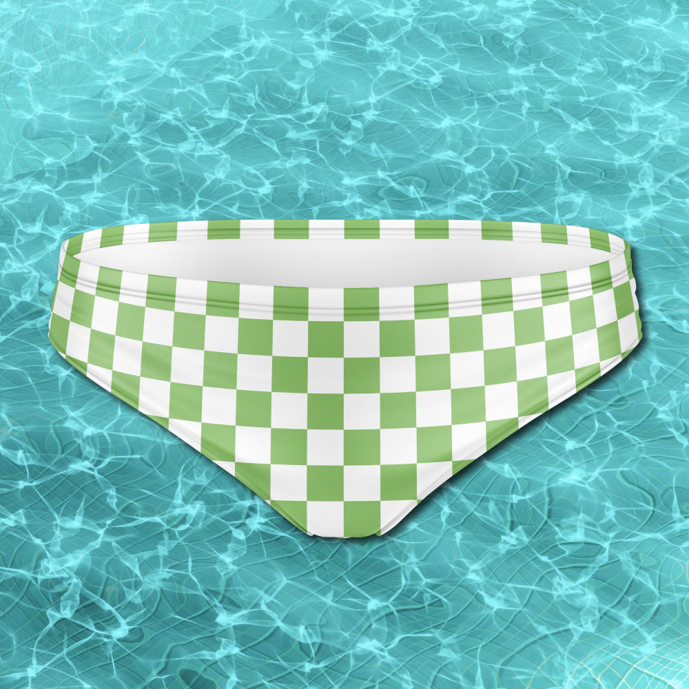 Pastel Green Checkerboard Men's Speedo - Alex Mac Design