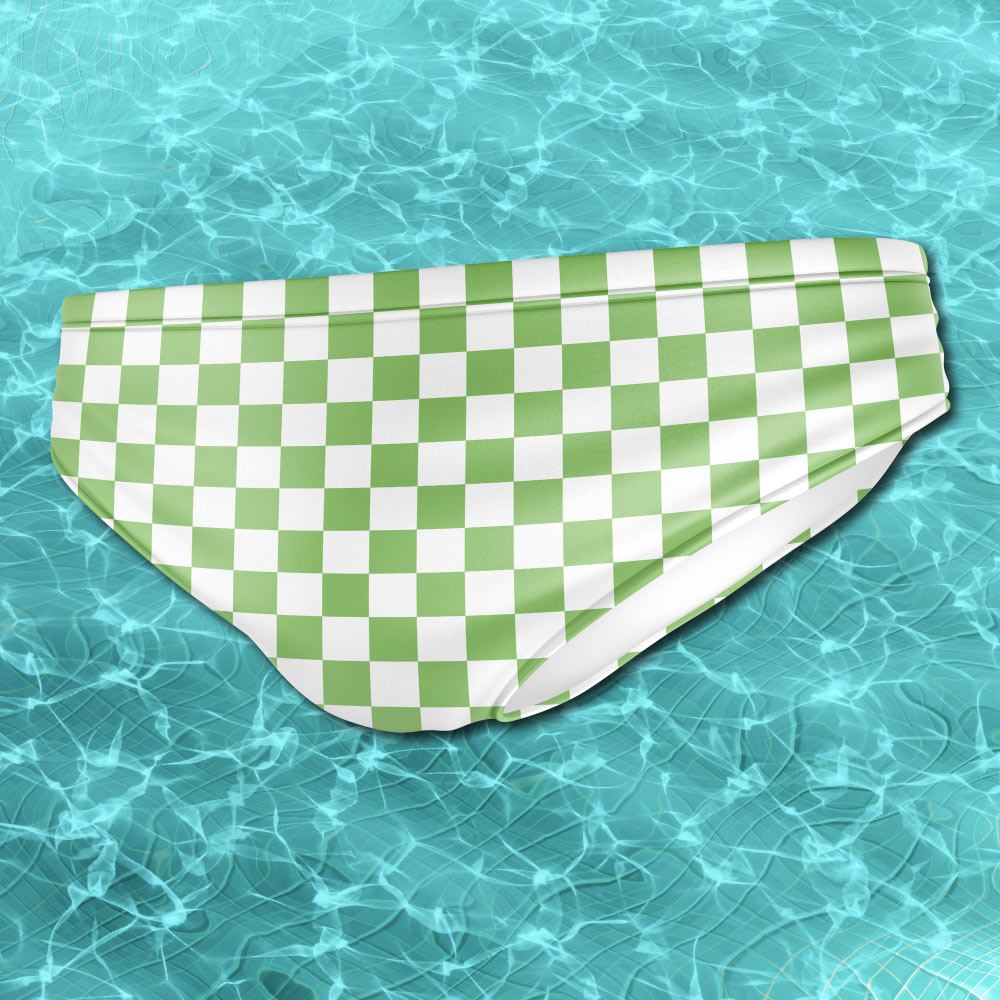 Pastel Green Checkerboard Men's Speedo - Alex Mac Design