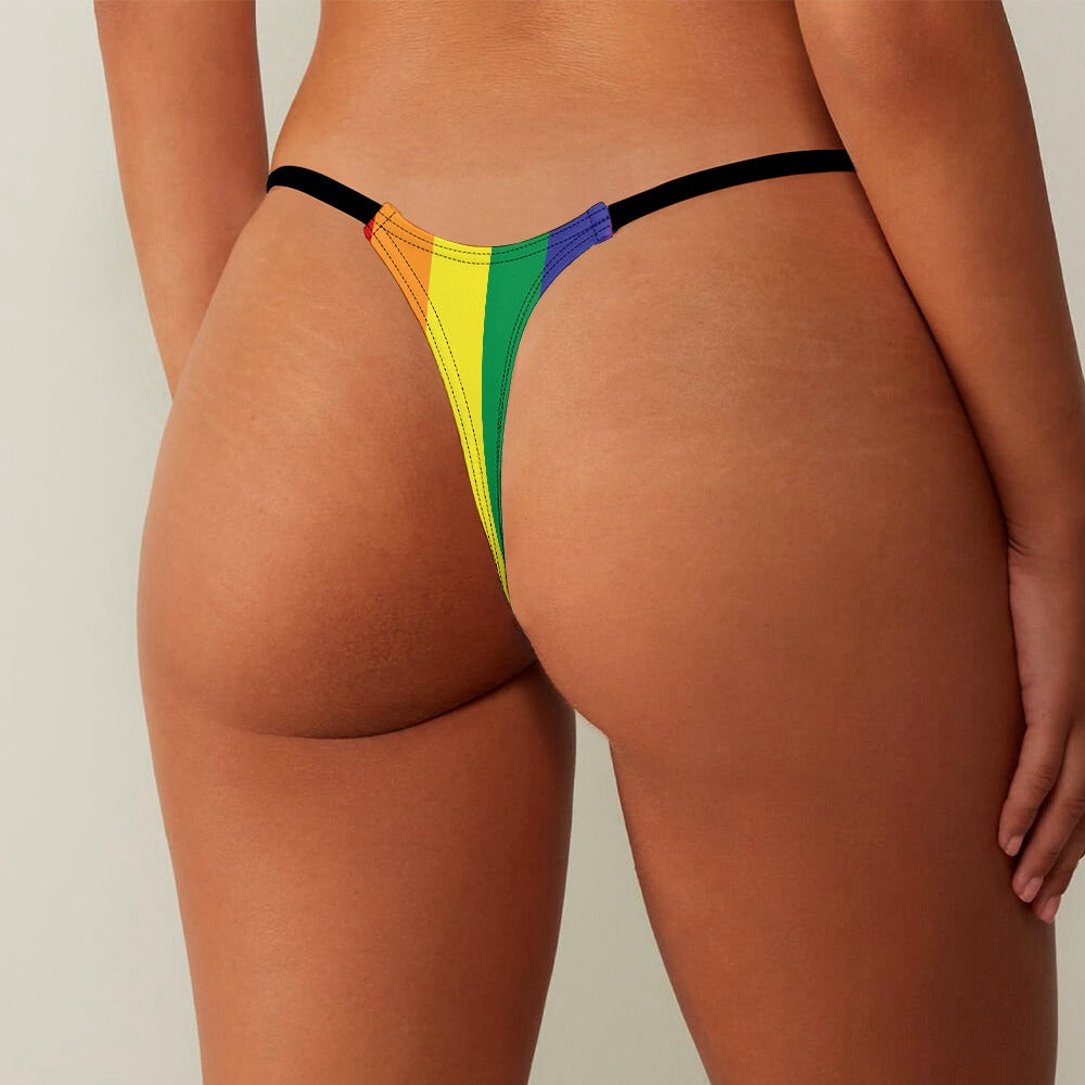 Gay Pride Flag Rainbow Women's Thong - Alex Mac Design